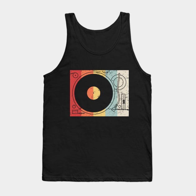 Retro 70s Record Player Tank Top by MeatMan